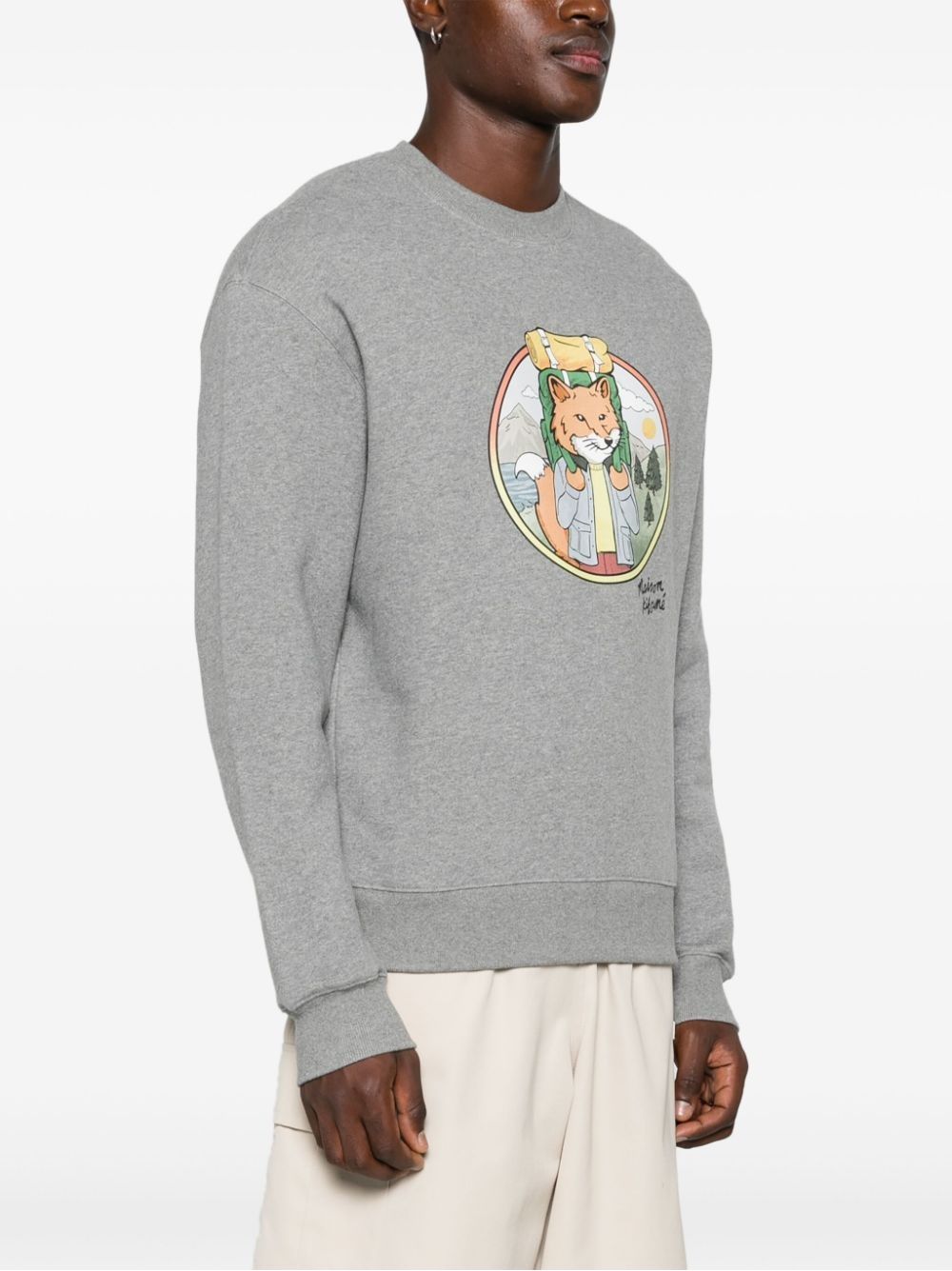 スウェット・トレーナー Maison Kitsune Rambling Fox Jersey Sweatshirt MAISON KITSUNE 'rambling fox print sweat Grey Maison Kitsune